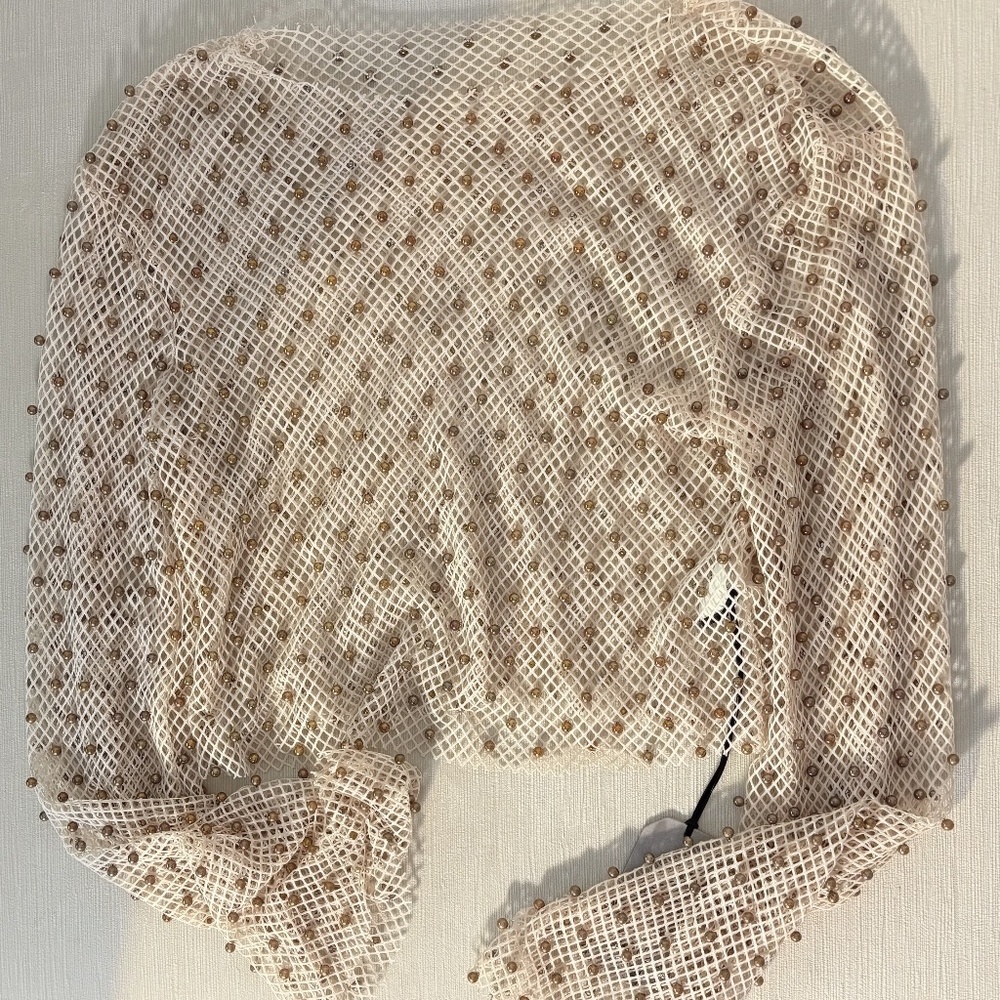 NWT Studded Mesh Sheer Festival Top Size Small Y2K Rave Clubwear